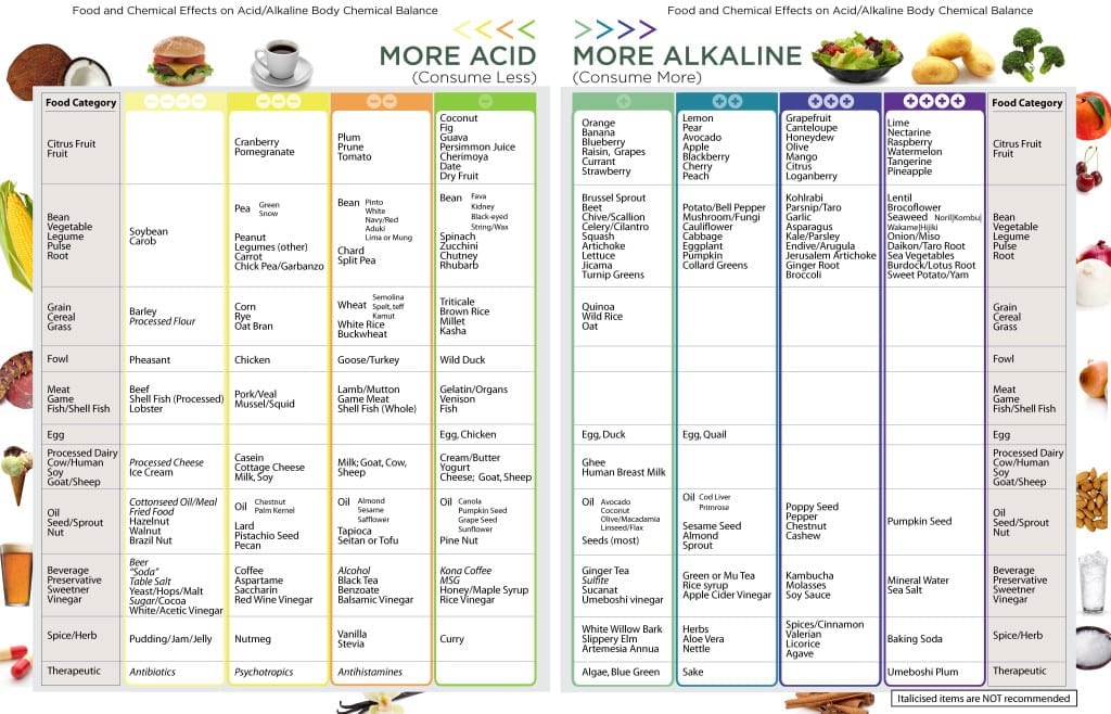 Acid Alkaline Foods Chart ELISA ACT Biotechnologies